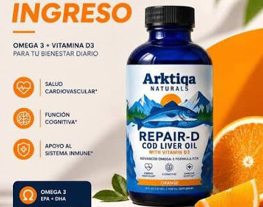 Repair-D Cod Liver Oil Omega-3 + Vitamina D sabor limón de Arktiqa Naturals: beneficios