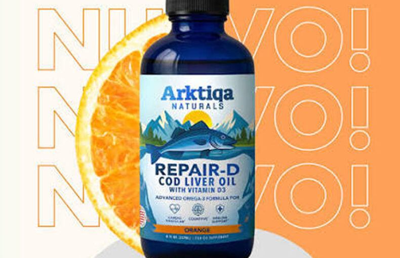 Repair-D Cod Liver Oil Omega 3 + Vitamina D sabor naranja 237 ml de Arktiqa Naturals: beneficios