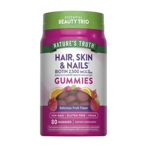 Biotina 2500mcg gomitas (hair, skin & nails) 80 gomitas - Nature Truth
