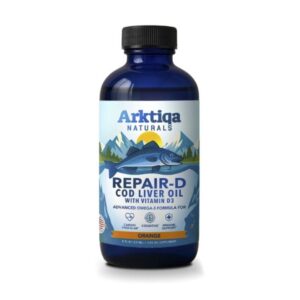 Repair-D cod liver oil Omega 3 + Vitamina D sabor naranja 237ml - Arktiqa Naturals